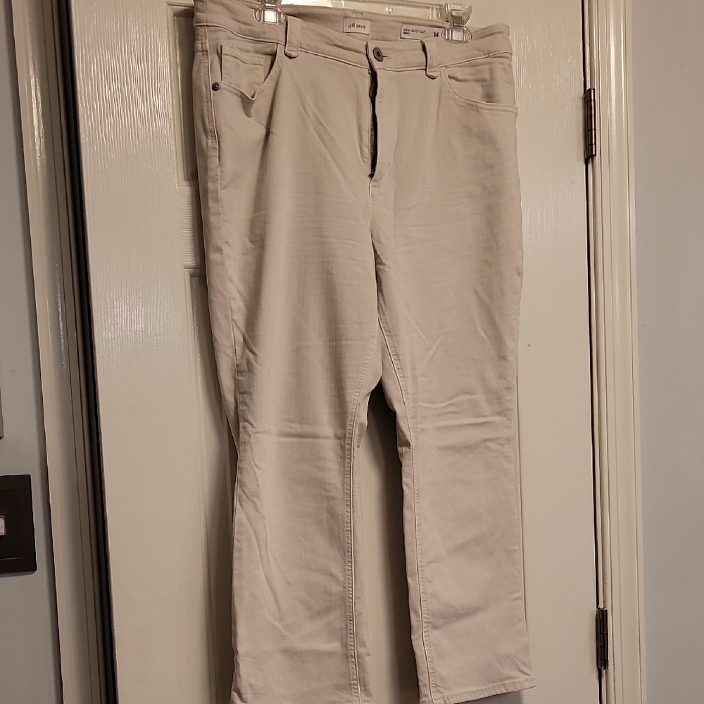 J. Jill Demi Boot Cut Ankle Off White Petite 14 Jeans